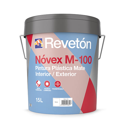 Pintura Plástica Revetón Novex M-100 Blanco Mate.