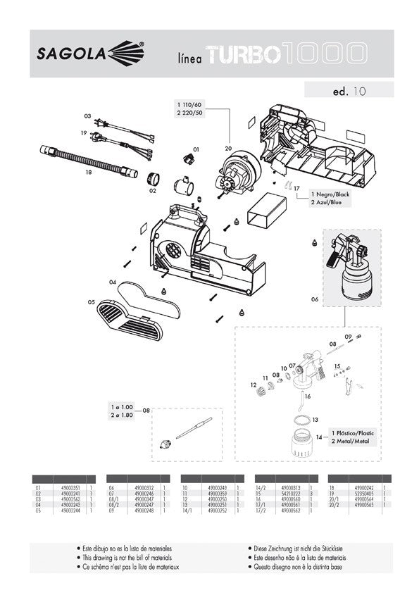 TURBO 1000 DEPOSITO PLASTICO-METAL